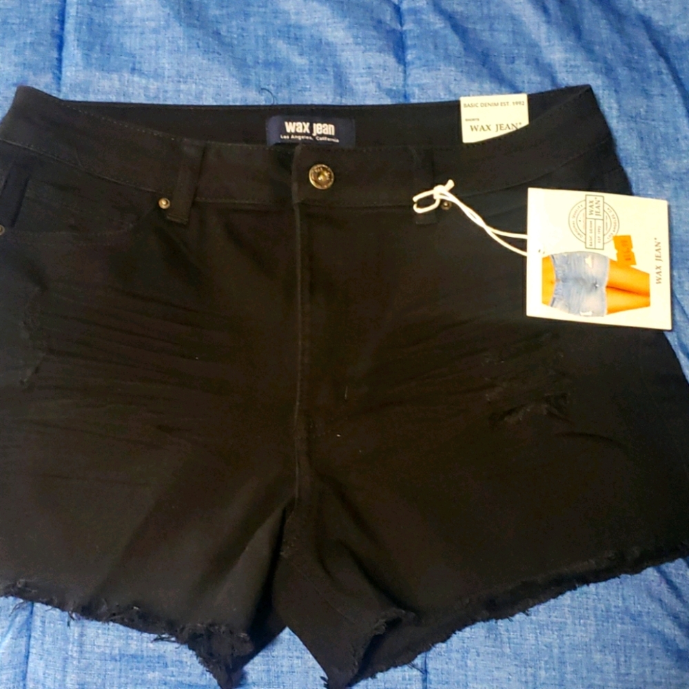 Black Jean shorts